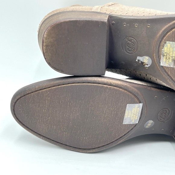 Lucky Brand Size 9.5 Taupe Brown Suede Leather Ankle Boots Booties Shooties - Picture 8 of 12